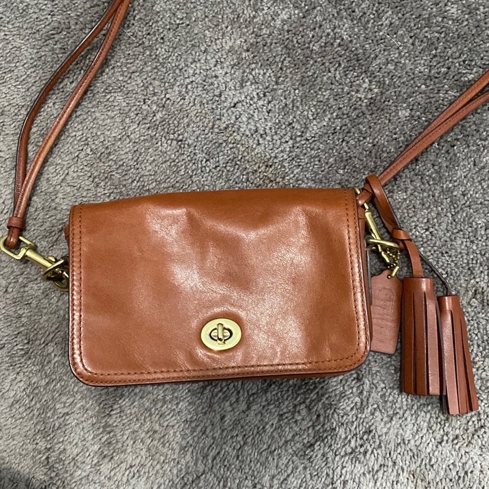Coach Crossbody Bag in Cognac Leather